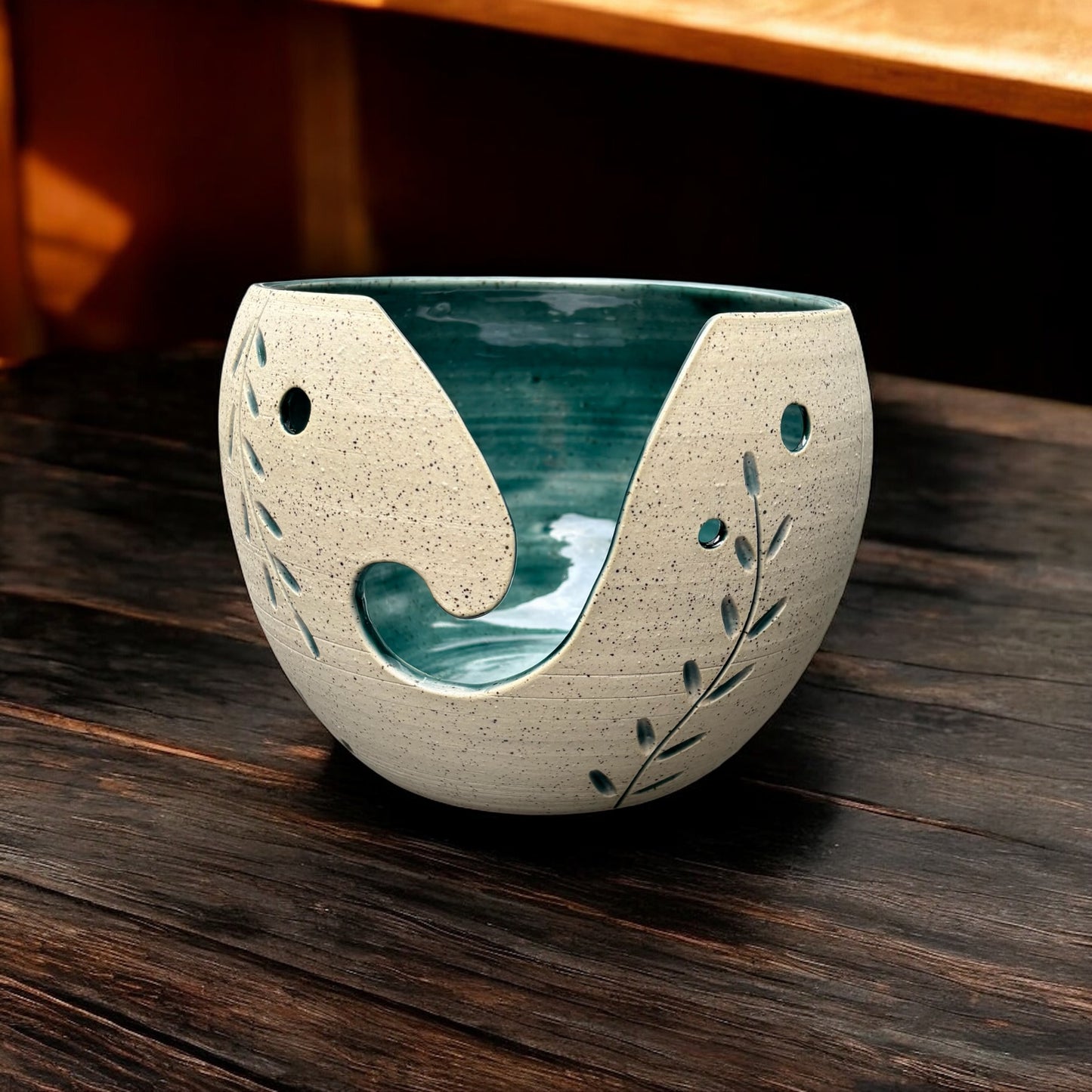 Green Leaf Yarn Bowl