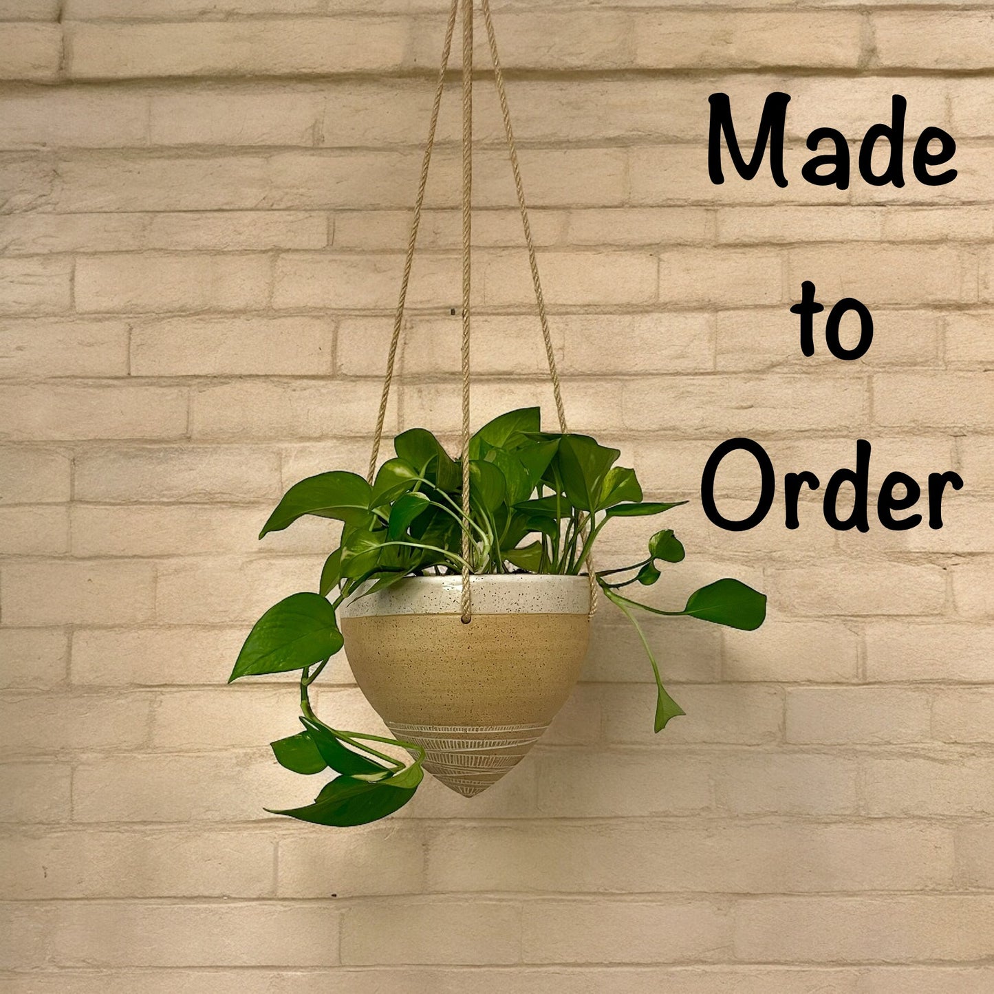 Large Carved Lines Hanging Planter