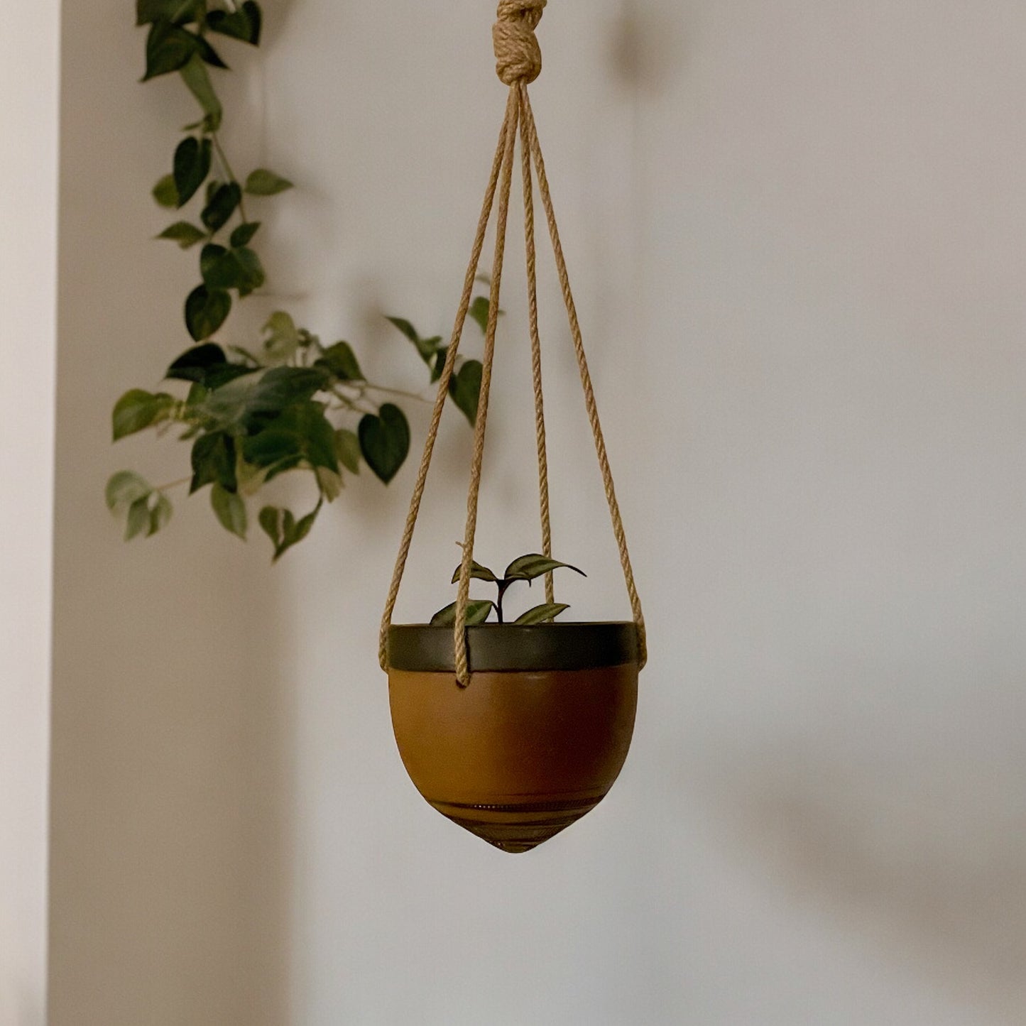 Large Carved Lines Hanging Planter