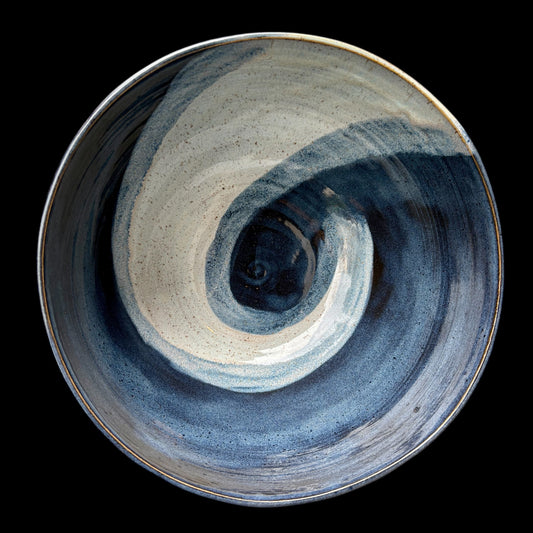Blue Swirl Salad Bowl